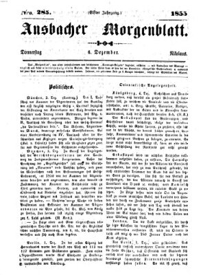 Ansbacher Morgenblatt Donnerstag 6. Dezember 1855