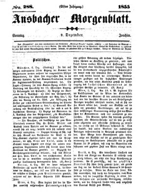 Ansbacher Morgenblatt Sonntag 9. Dezember 1855