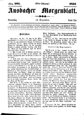 Ansbacher Morgenblatt Donnerstag 13. Dezember 1855