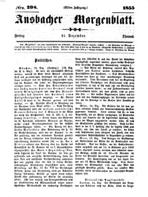 Ansbacher Morgenblatt Freitag 21. Dezember 1855