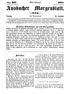 Ansbacher Morgenblatt Dienstag 25. Dezember 1855