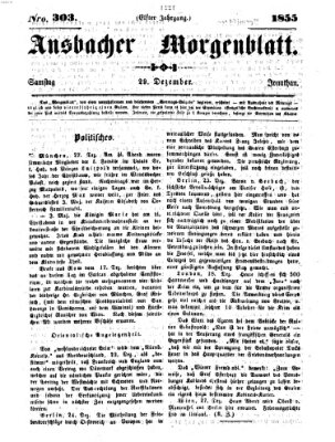 Ansbacher Morgenblatt Samstag 29. Dezember 1855