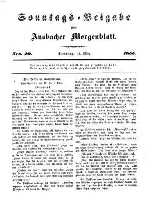 Ansbacher Morgenblatt Sonntag 11. März 1855