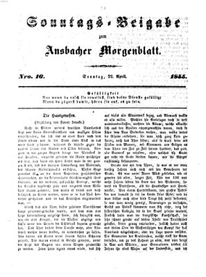 Ansbacher Morgenblatt Sonntag 22. April 1855