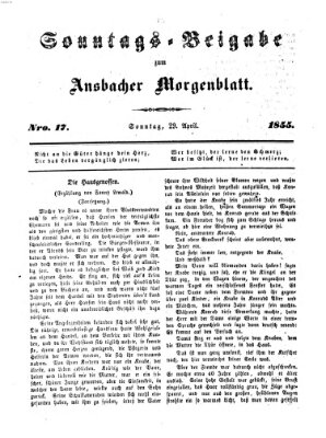 Ansbacher Morgenblatt Sonntag 29. April 1855