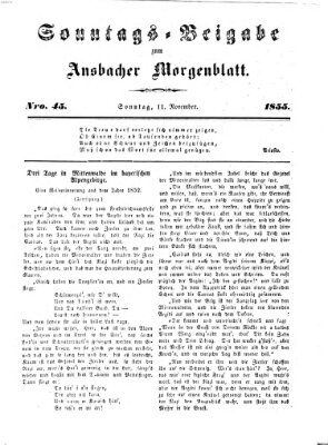 Ansbacher Morgenblatt Sonntag 11. November 1855