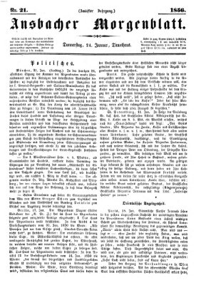 Ansbacher Morgenblatt Donnerstag 24. Januar 1856