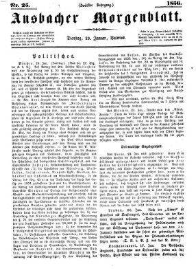 Ansbacher Morgenblatt Dienstag 29. Januar 1856