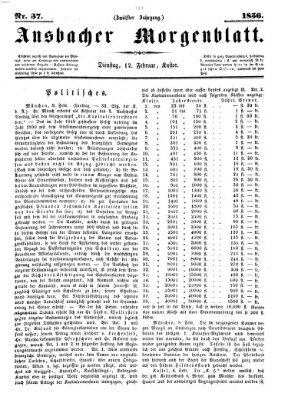 Ansbacher Morgenblatt Dienstag 12. Februar 1856