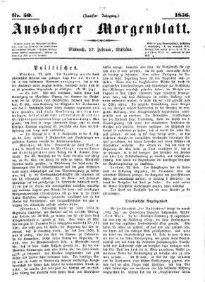 Ansbacher Morgenblatt Mittwoch 27. Februar 1856