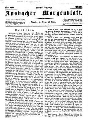 Ansbacher Morgenblatt Sonntag 9. März 1856