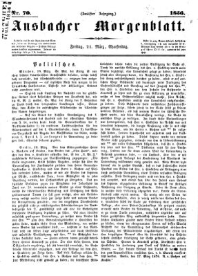 Ansbacher Morgenblatt Freitag 21. März 1856