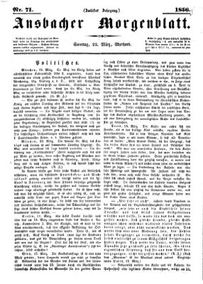 Ansbacher Morgenblatt Sonntag 23. März 1856