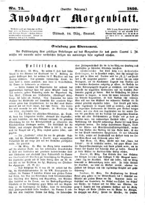 Ansbacher Morgenblatt Mittwoch 26. März 1856