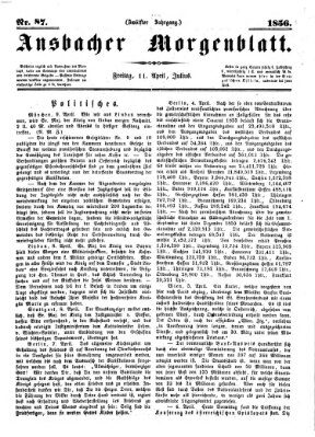 Ansbacher Morgenblatt Freitag 11. April 1856