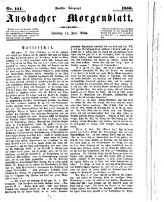 Ansbacher Morgenblatt Sonntag 15. Juni 1856