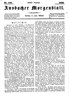 Ansbacher Morgenblatt Samstag 21. Juni 1856