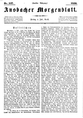 Ansbacher Morgenblatt Freitag 4. Juli 1856