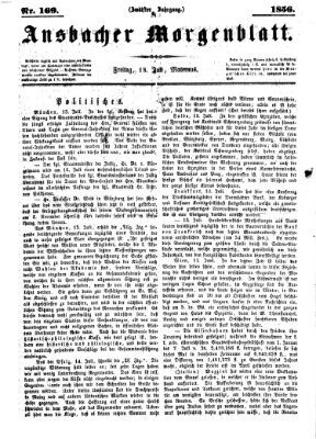 Ansbacher Morgenblatt Freitag 18. Juli 1856