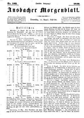 Ansbacher Morgenblatt Donnerstag 14. August 1856