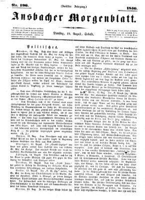 Ansbacher Morgenblatt Dienstag 19. August 1856