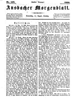 Ansbacher Morgenblatt Donnerstag 21. August 1856