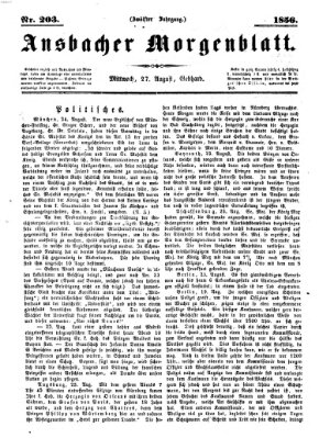 Ansbacher Morgenblatt Mittwoch 27. August 1856