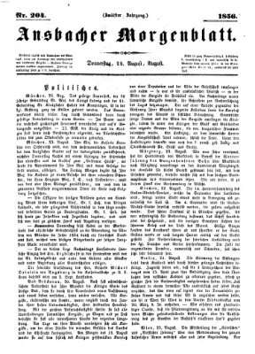 Ansbacher Morgenblatt Donnerstag 28. August 1856