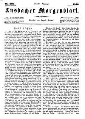 Ansbacher Morgenblatt Samstag 30. August 1856