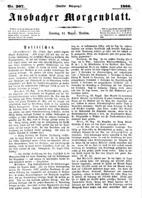 Ansbacher Morgenblatt Sonntag 31. August 1856