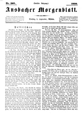 Ansbacher Morgenblatt Dienstag 2. September 1856
