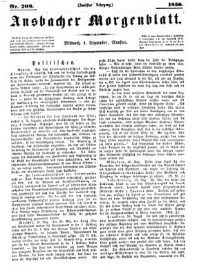 Ansbacher Morgenblatt Mittwoch 3. September 1856