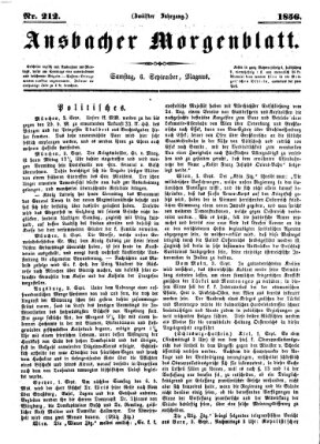 Ansbacher Morgenblatt Samstag 6. September 1856