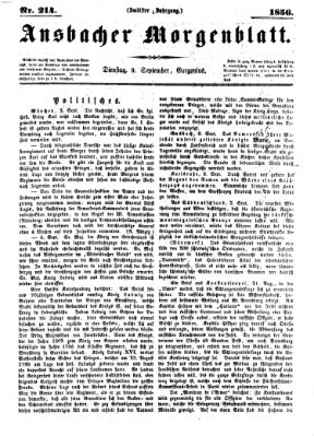 Ansbacher Morgenblatt Dienstag 9. September 1856