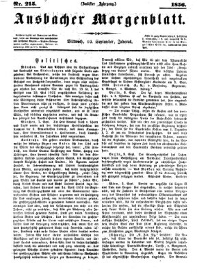 Ansbacher Morgenblatt Mittwoch 10. September 1856