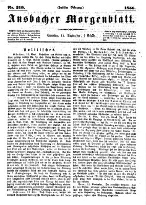 Ansbacher Morgenblatt Sonntag 14. September 1856