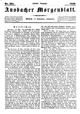 Ansbacher Morgenblatt Mittwoch 17. September 1856