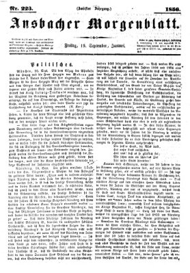 Ansbacher Morgenblatt Freitag 19. September 1856