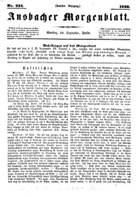 Ansbacher Morgenblatt Samstag 20. September 1856