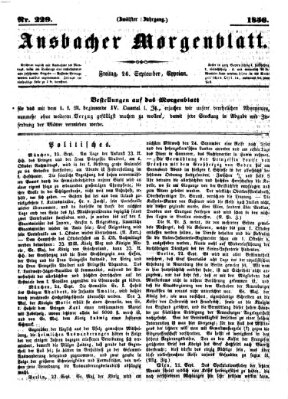 Ansbacher Morgenblatt Freitag 26. September 1856