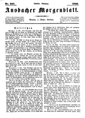 Ansbacher Morgenblatt Sonntag 5. Oktober 1856