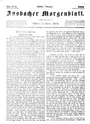 Ansbacher Morgenblatt Mittwoch 15. Oktober 1856