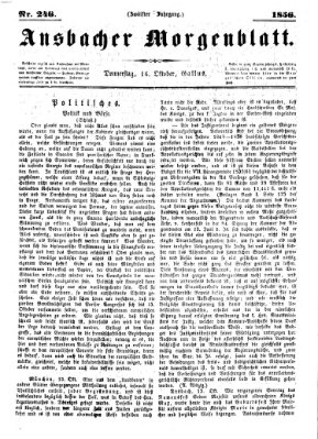 Ansbacher Morgenblatt Donnerstag 16. Oktober 1856