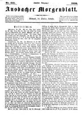 Ansbacher Morgenblatt Mittwoch 22. Oktober 1856