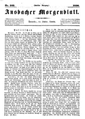 Ansbacher Morgenblatt Donnerstag 23. Oktober 1856