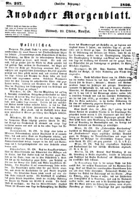 Ansbacher Morgenblatt Mittwoch 29. Oktober 1856