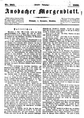 Ansbacher Morgenblatt Mittwoch 5. November 1856