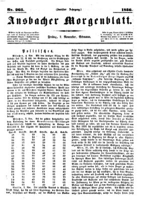 Ansbacher Morgenblatt Freitag 7. November 1856