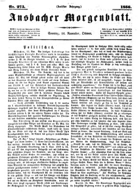 Ansbacher Morgenblatt Sonntag 16. November 1856