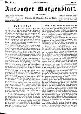 Ansbacher Morgenblatt Dienstag 18. November 1856